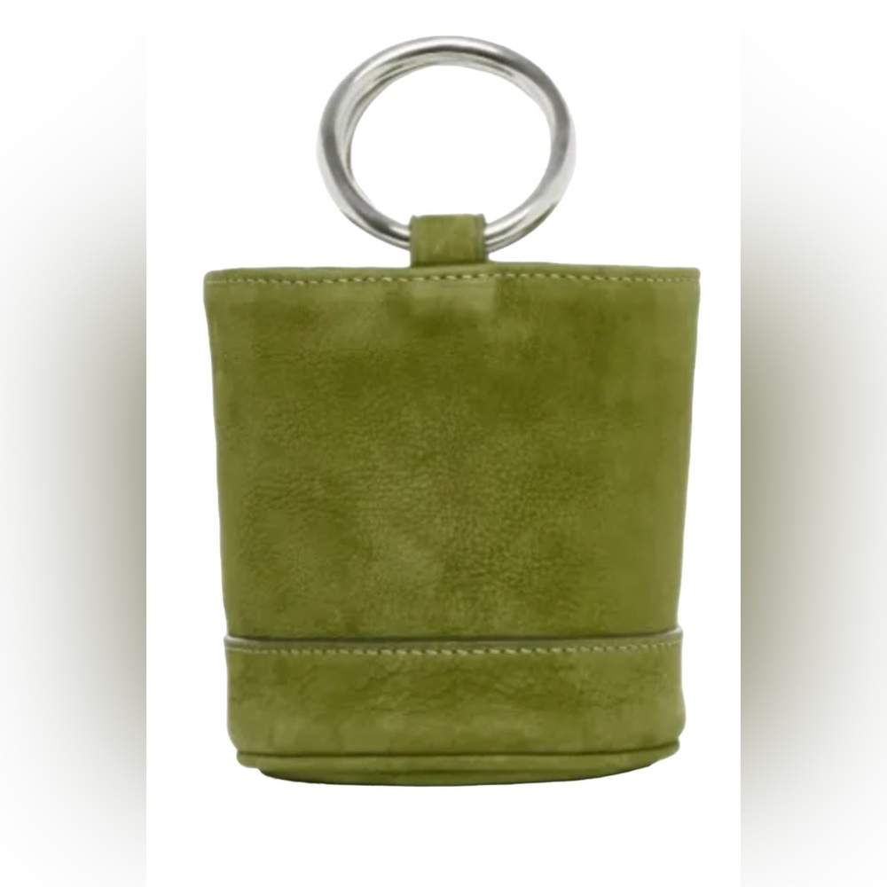 Simon Miller Lime Green Mini Bucket Bag with Silver Ring Handle